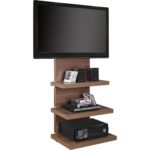 TV Stand with Mount Completed with Shelving Units and Drawers